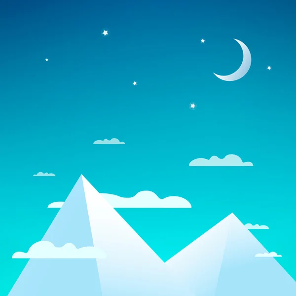 gece karlı dağlar.