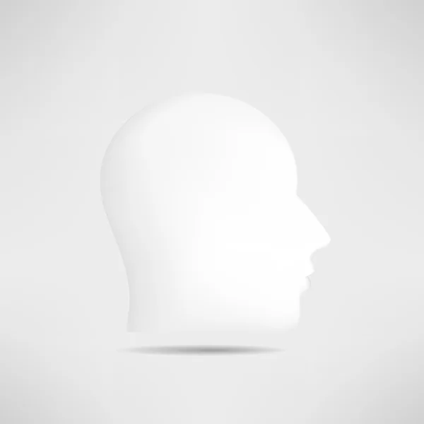 İnsan kafası izole siluet profil. 3D baş avatar mans. Internet anonim baş profil pic. Sosyal ağ konuk avatar Vektör Grafikler