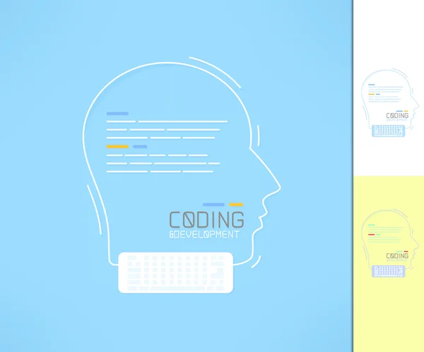 Perfil de programador e programador. Sílhueta do programador. Conceito de desenvolvimento de codificação Ilustração De Bancos De Imagens