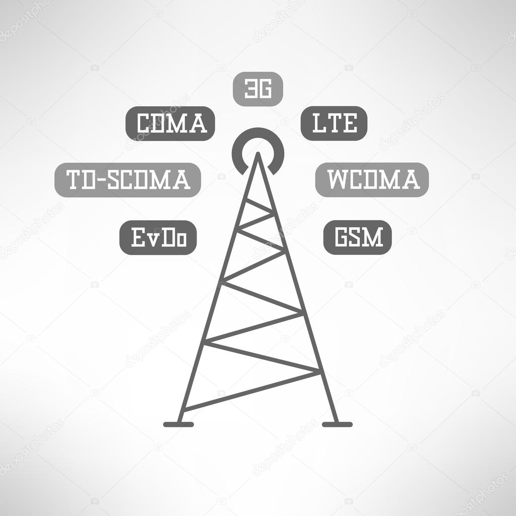 Mobile internet tower infographics. Vector