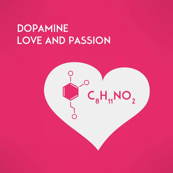 Szerelem kémia szenvedély fogalmát. Dopamin. Vektor — Stock Vector