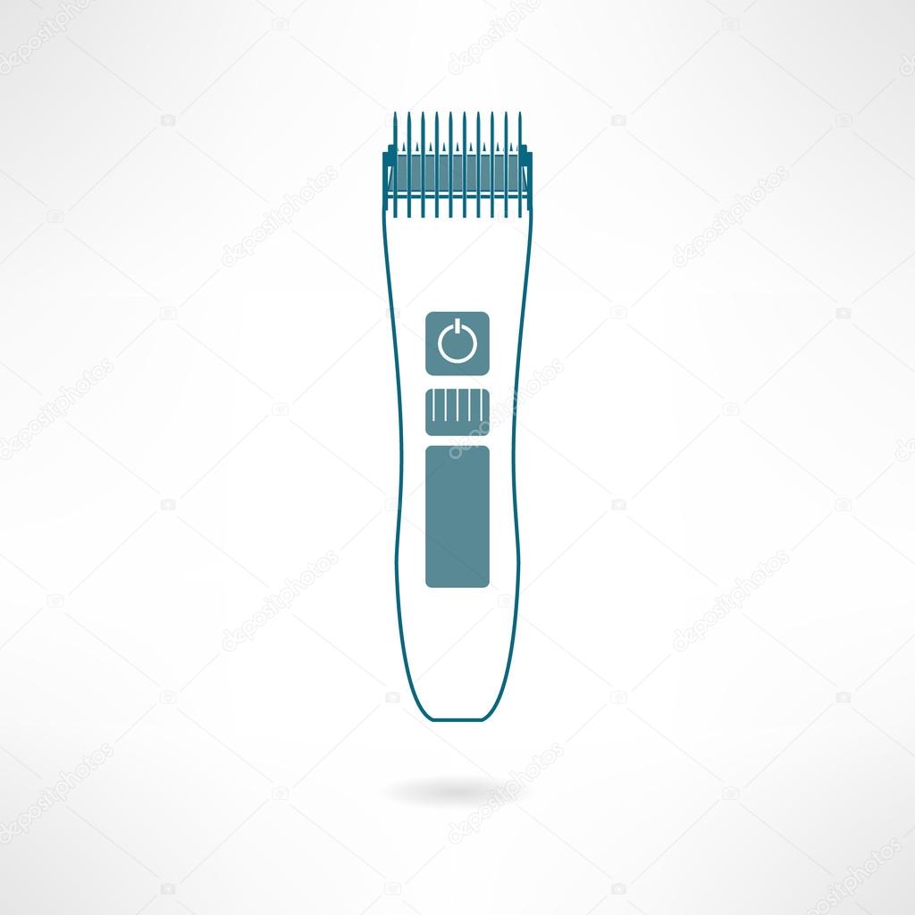 Hair trimmer and styler in flat design. Vector