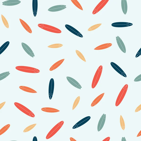 Sörf tahtaları seamless modeli modern düz tasarım. Kabaran kurulu arka plan. Vektör çizim