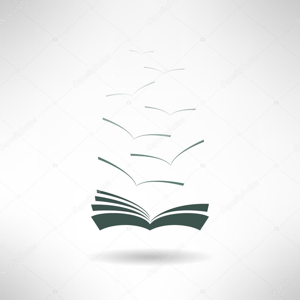 Book with seagulls made in flat design. Vector