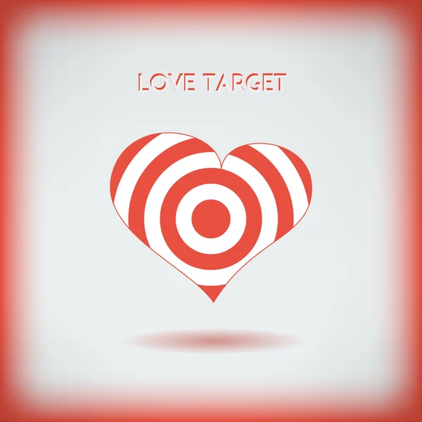 Red heart target icon. Love aim concept. Vector — Stock Vector