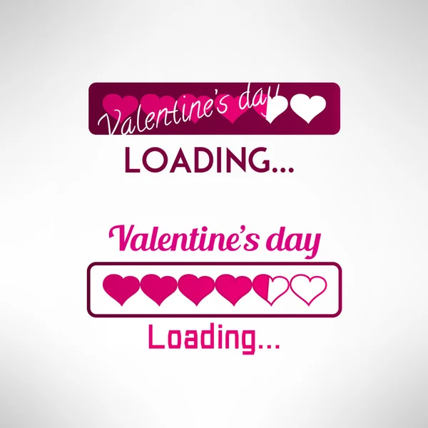 Valentines day background. Progress bar. Vector — Stock Vector