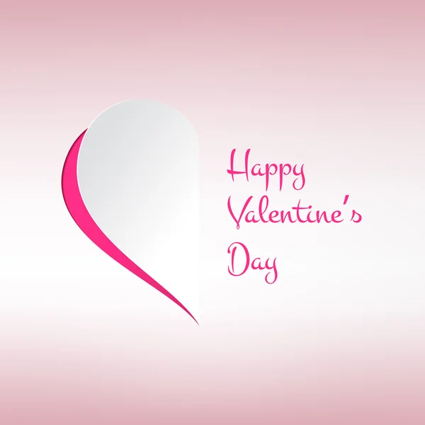 Biglietto di San Valentino con elegante mezzo cuore su sfondo rosa chiaro. Illustrazione vettoriale — Vettoriale Stock