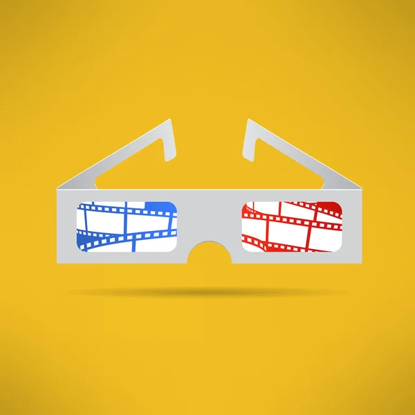 Kino 3D-Brille mit Filmstreifen im Inneren. moderne Kinotechnik. Vektor — Stockvektor