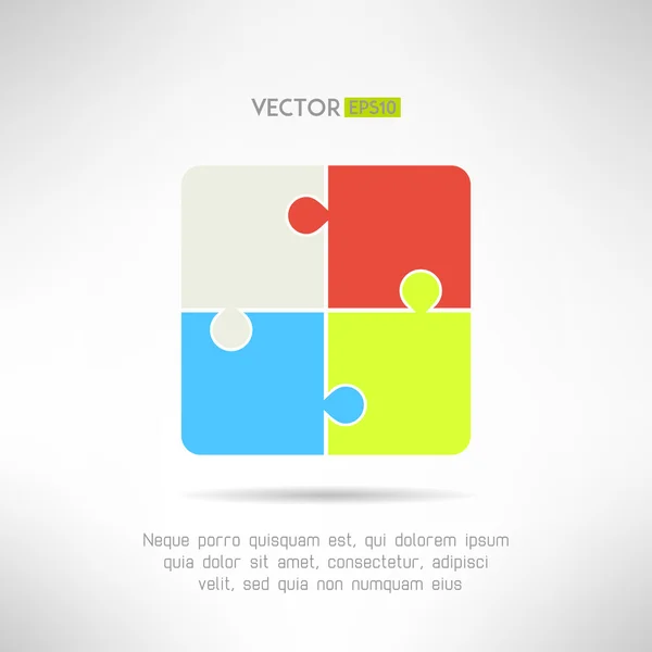 Two on two puzzle icon. Riddle concept. Vector illustration — Stock Vector