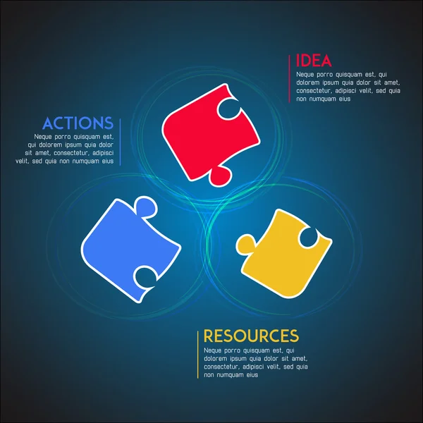 Idea resources actions infographic diagram. Corporate strategy schema. Vector illustration — Stock Vector