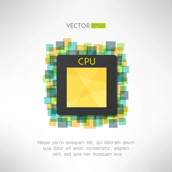 CPU-Chop-Symbol auf technologischem geometrischem Hintergrund. Vektorillustration — Stockvektor