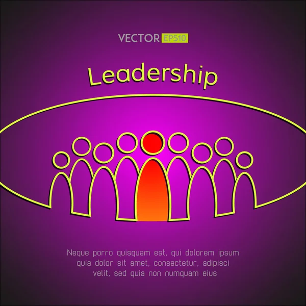 A team of people with a leader. Leadership business concept. Vector illustration — Stock Vector