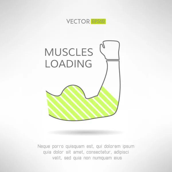 Bras avec des biceps forts. chargement des muscles idée. Illustration vectorielle — Image vectorielle