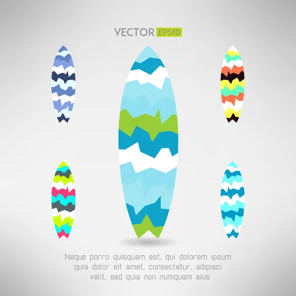 Conception géométrique de la planche de surf. Icône planche de surf. Illustration vectorielle — Image vectorielle