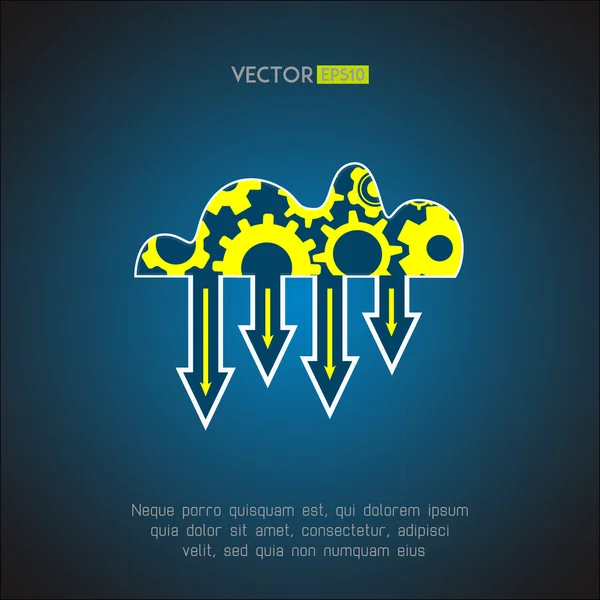 Cloud service icon. Network technology in progress. Remote storage concept. Vector illustration — Stock Vector