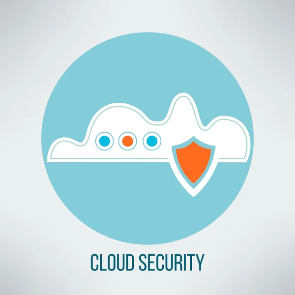 Cloud Computing icône de sécurité. Symbole de la protection des données. Illustration vectorielle — Image vectorielle