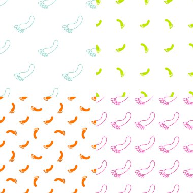 Fit Dikişsiz desen ve arka plan ayarlayın. Ayak doku içinde modern temiz ve basit düz çizmek. Vektör çizim