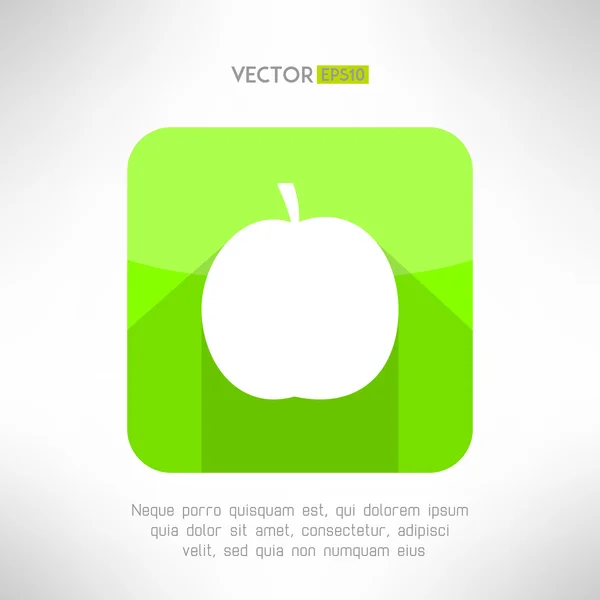 Icono de Apple en diseño plano moderno, limpio y sencillo. Símbolo de manzana con sombra larga. Ilustración vectorial — Archivo Imágenes Vectoriales