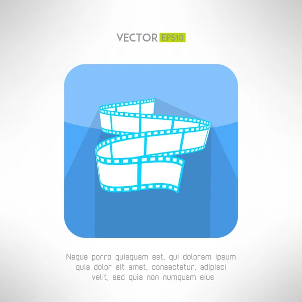 Icono de cinta de filmación de cine en un diseño plano moderno, limpio y simple. Signo de cine moderno. Ilustración vectorial — Vector de stock