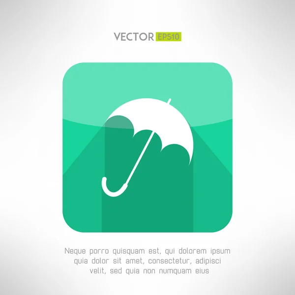 Parapluie icône faite dans un design plat moderne propre et simple. Parasol signe avec une ombre longue. Illustration vectorielle . — Image vectorielle