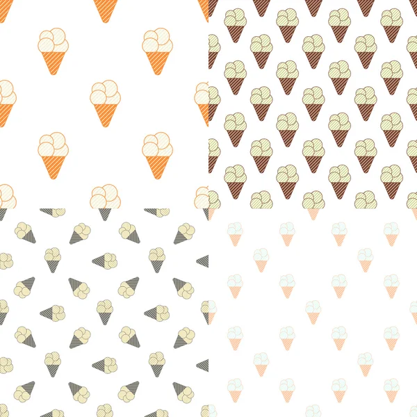 Crème glacée motif sans couture dans un design vintage moderne. Fond de dessert. Illustration vectorielle . — Image vectorielle