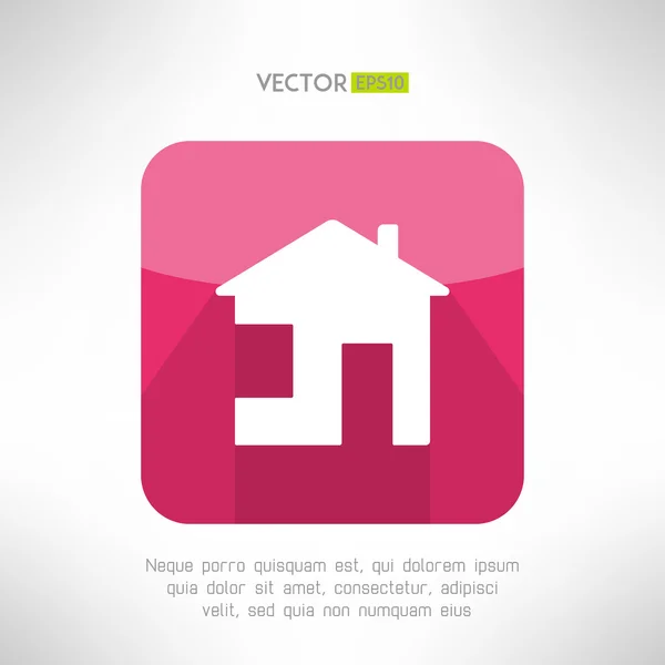 House icon made in modern clean and simple flat design. Home symbol with long shadow. Vector illustration. — Stock Vector