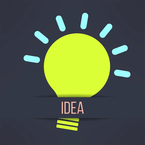 Ampul modern basit tasarım ilham verici planda. Yaratıcılık ve fikir kavramı. Vektör çizim.