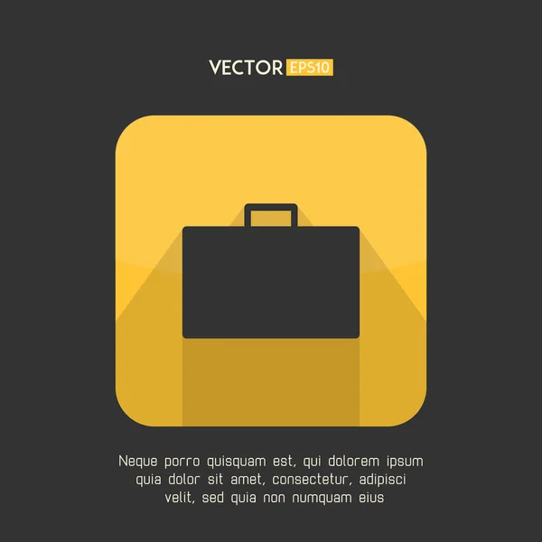 Icône de valise dans un design plat moderne. Symbole bagage jaune et gris avec ombre longue. Emblème d'analyse de rentabilisation. Illustration vectorielle . — Image vectorielle