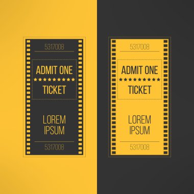 Giriş sinema bileti film görüntüleri tarzı. Bir film Olay Davetiyesi kabul ediyorum. Online bilet rezervasyonu için simge geçmek. Vektör çizim