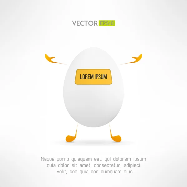 Mutlu karikatür yumurta yaratık. Gösterge panosu ile şirin basit robot. Komik yardım hizmeti karakter. Vektör çizim. — Stok Vektör