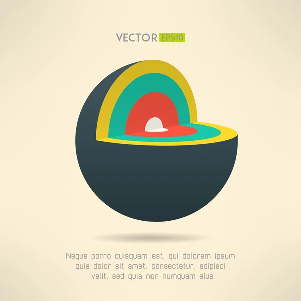 Icono de sección de esfera en diseño colorido. Círculo capas elemento de infografías. Ilustración vectorial — Vector de stock