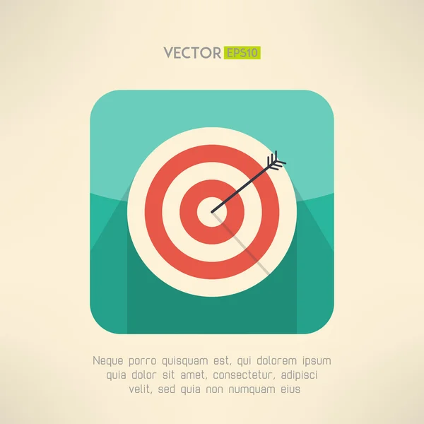 Ronde targetbord met pijlpictogram. Succes en nauwkeurigheid concept. Vectorillustratie. — Stockvector