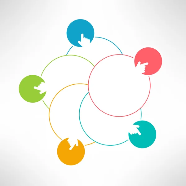 Vektör iş işlem adımları Infographic öğeleri. Parmakları işaret ile özel öğretmen, öğretim veya tanıtımı afiş