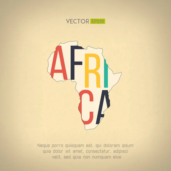Carte de l'Afrique en design vintage — Image vectorielle