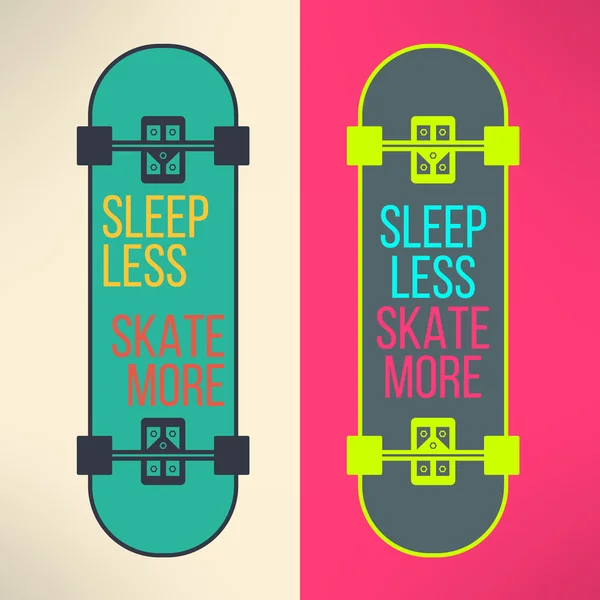 Latar belakang skateboard dengan slogan keren - Stok Vektor