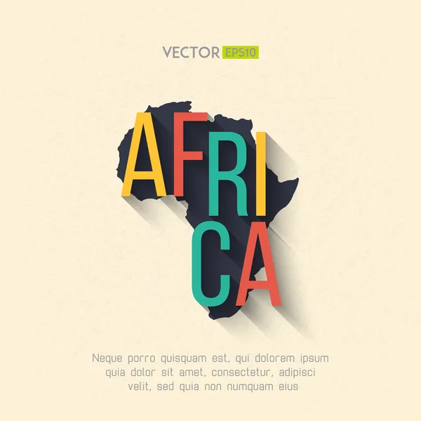 Afrika kartan i platt design. — Stock vektor