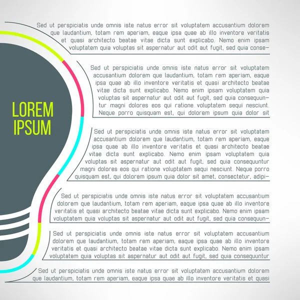 Modelo de infográfico de negócios com uma lâmpada — Vetor de Stock