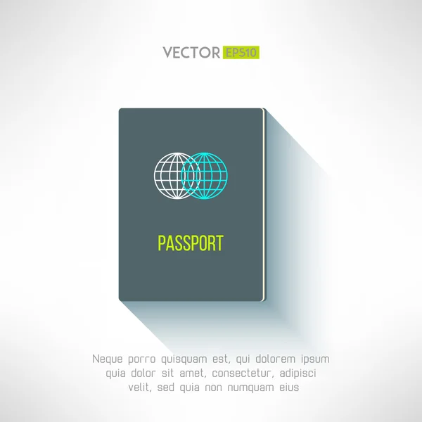 Passport in modern flat design. — Stock Vector