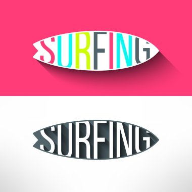 Tişört sörf tahtası grafik tasarım.