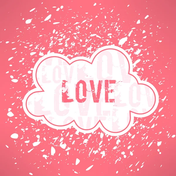 Cute cloud with loving text — Stock Vector