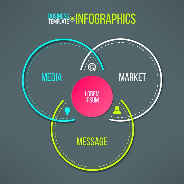 Vector cirklar infographics mall. — Stock vektor