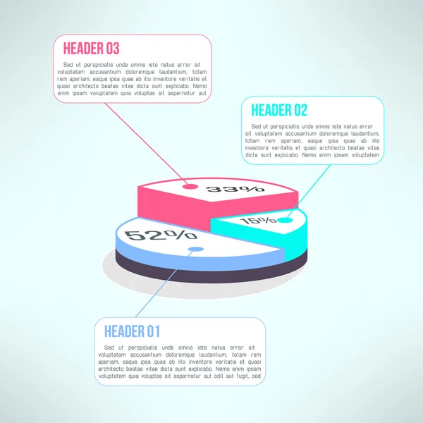 Ekonomiska finans grafik cirkeldiagram — Stock vektor