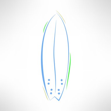 surfboard in hand drawn design clipart