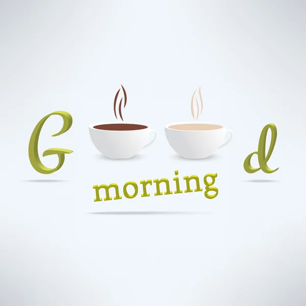 Fondo de café con tazas y letras — Vector de stock