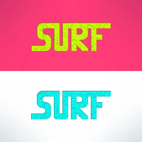 Surf grunge text design background — Stock Vector