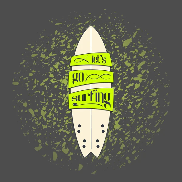 Sörf tahtası koyu çizgi film grafiti — Stok Vektör