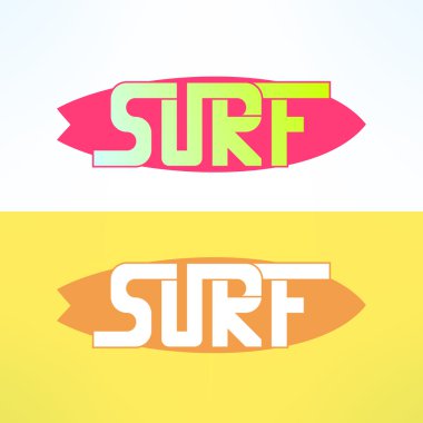 surf typography on surfing board