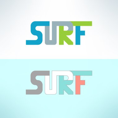 surf colorful text design background.
