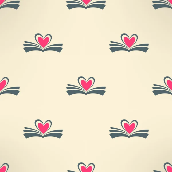 Coeur fait de pages motif sans couture — Image vectorielle