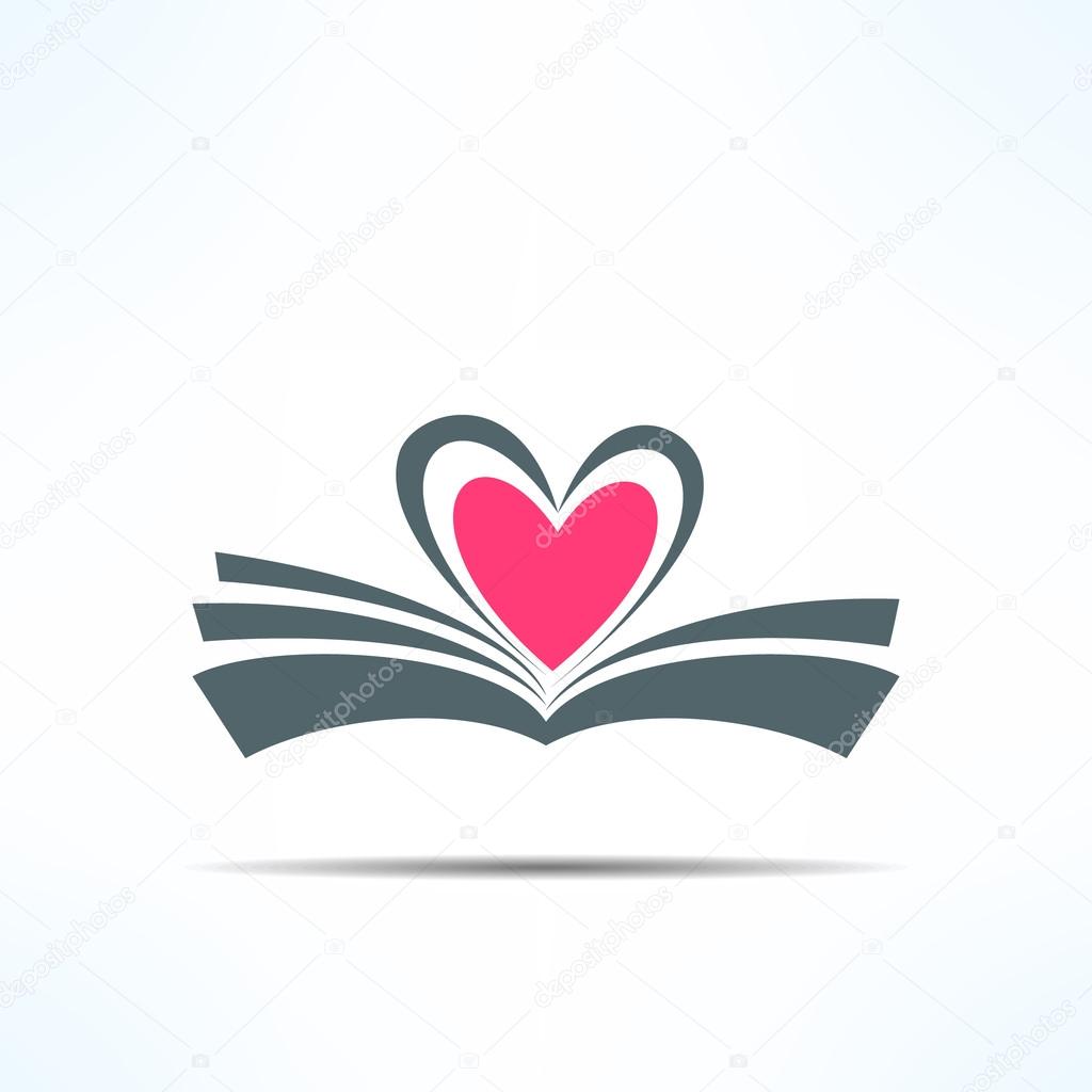 book icon with heart